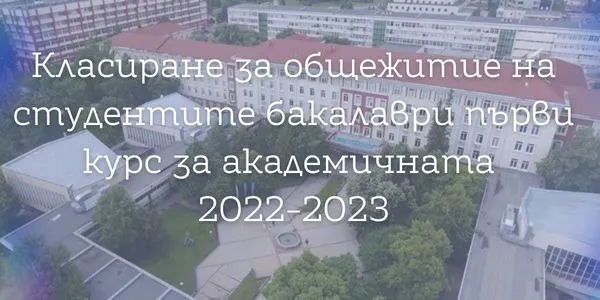 Ranking for undergraduate dormitories for first-year students for the academic year 2022-2023